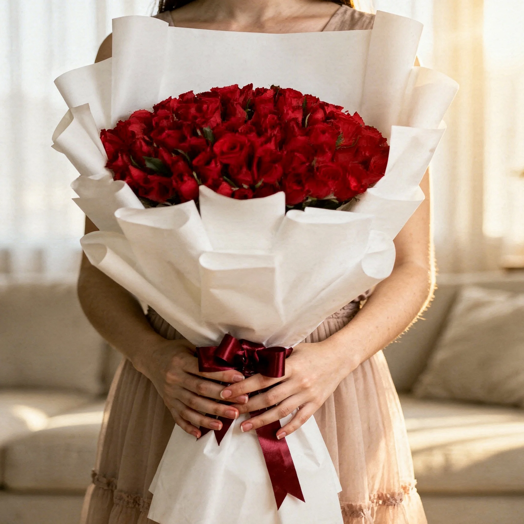 Exquisite Red - 50 Red Roses Bouquet