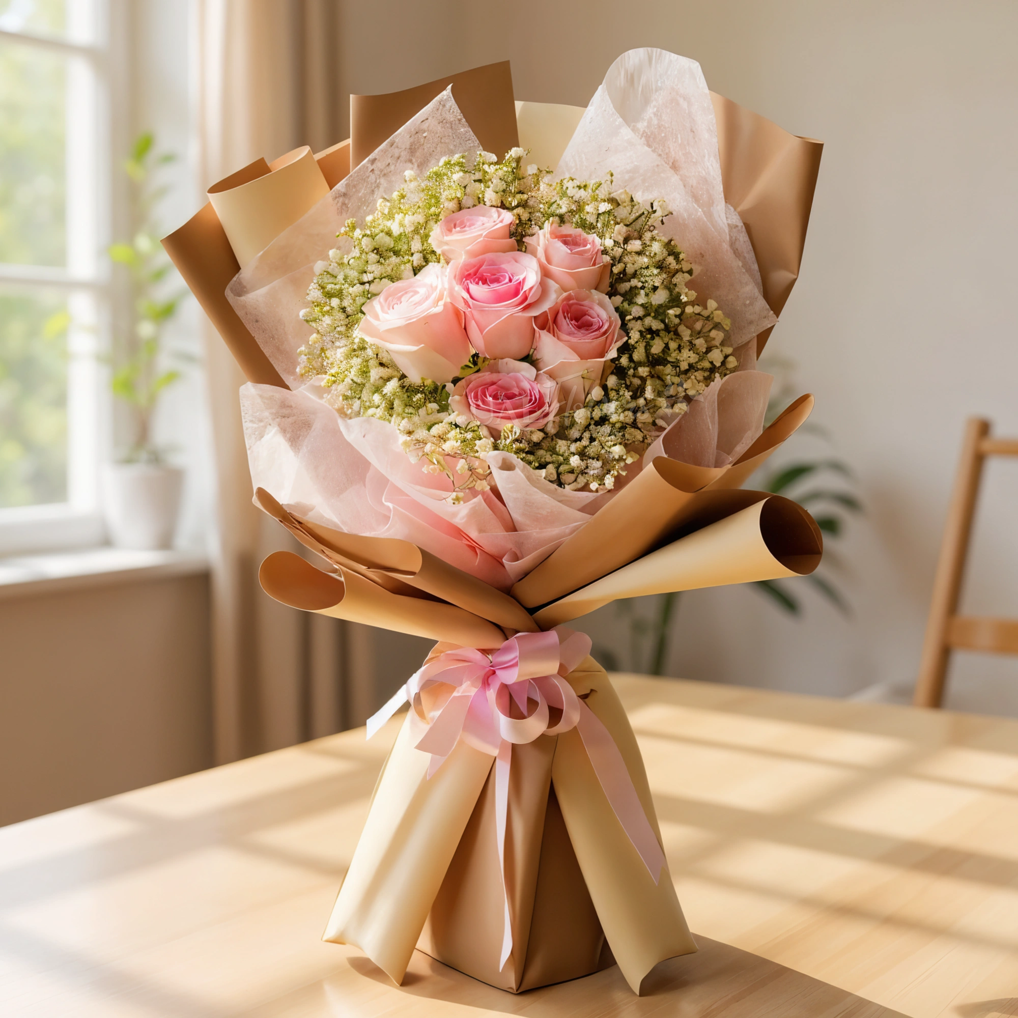 Charming Pink Rose Bouquet