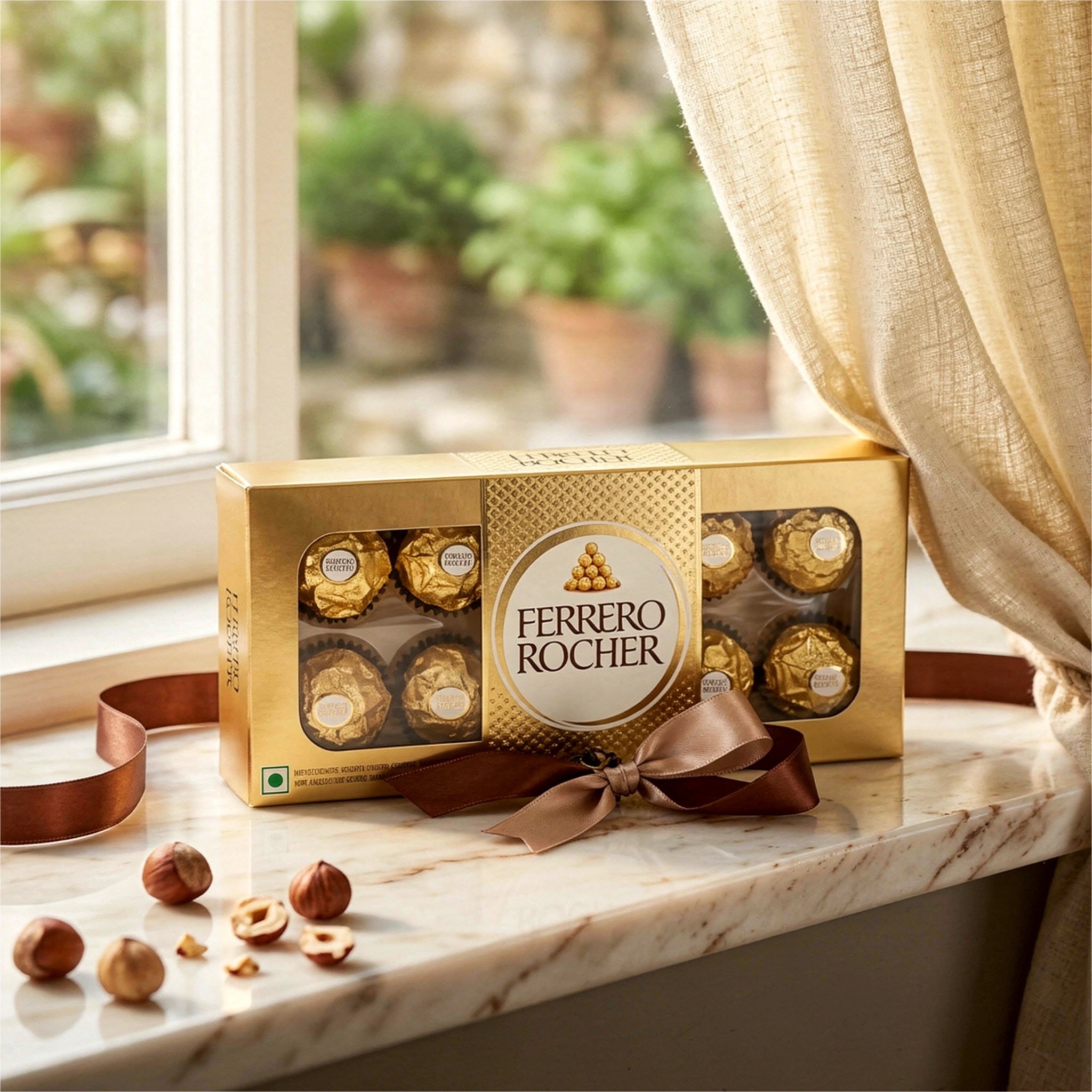 Ferrero Rocher chocolate gift box premium gold wrapped hazelnut chocolates elegant gift packaging luxury sweets