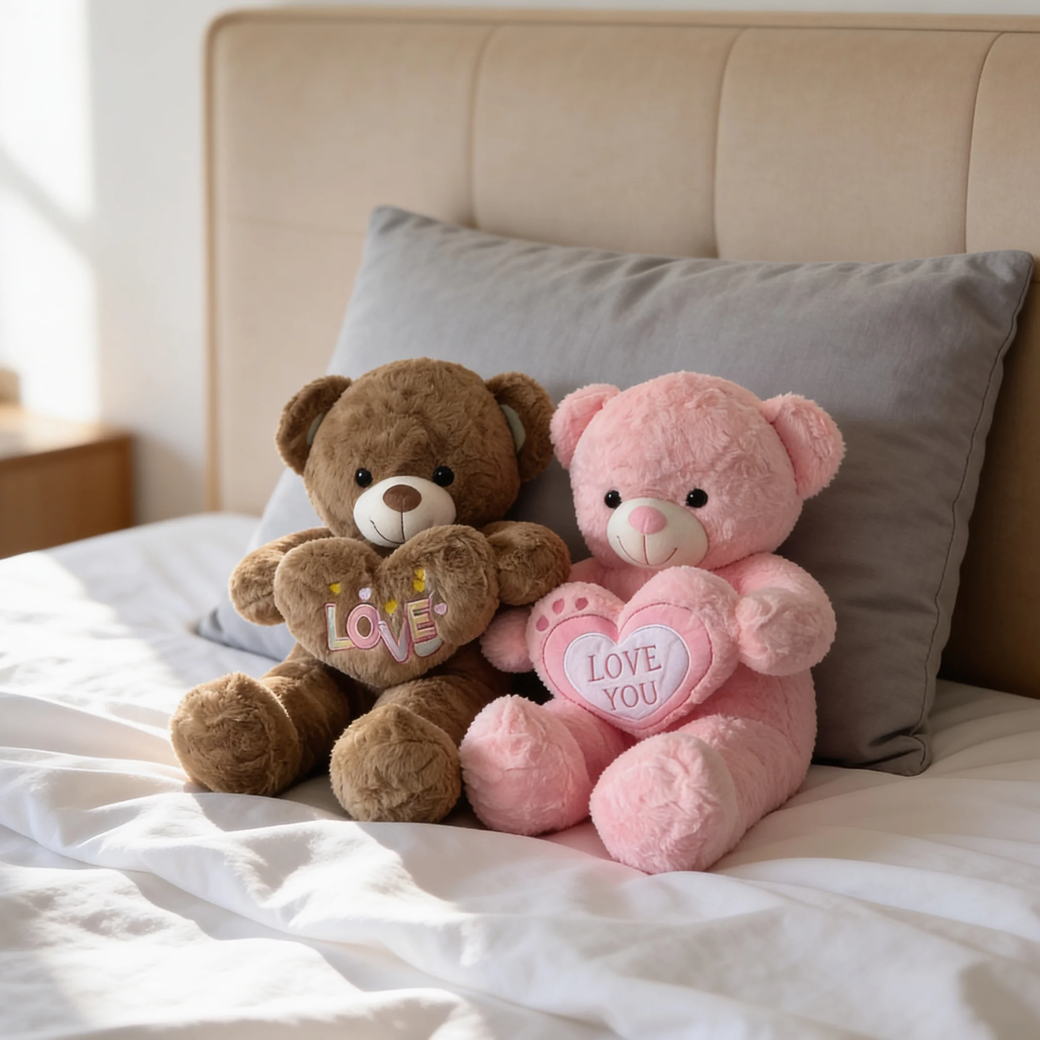 Set of 2 Teddy Bear - 3 Feet Each (Brown & Pink)