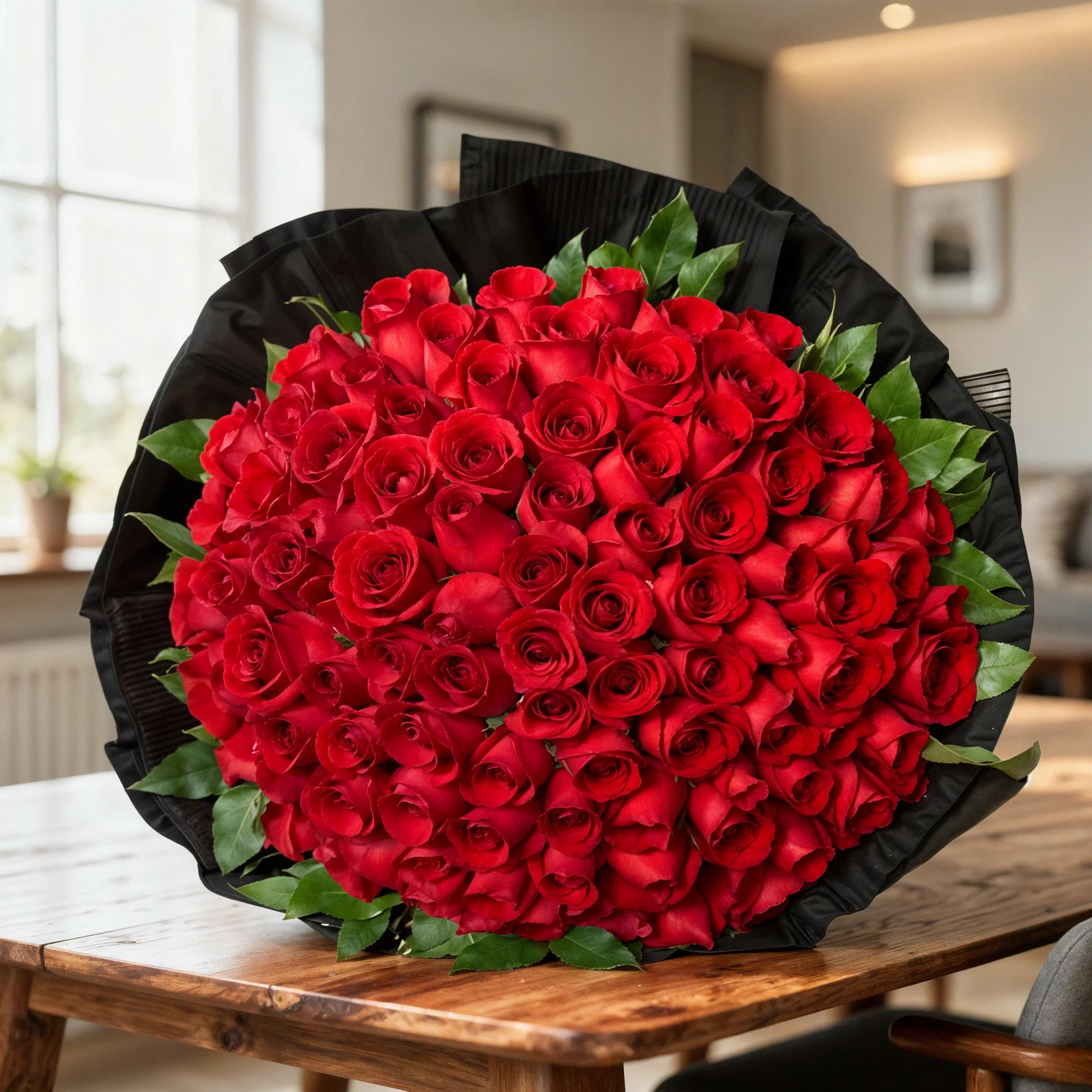 99 Red Roses Bouquet with Fillers