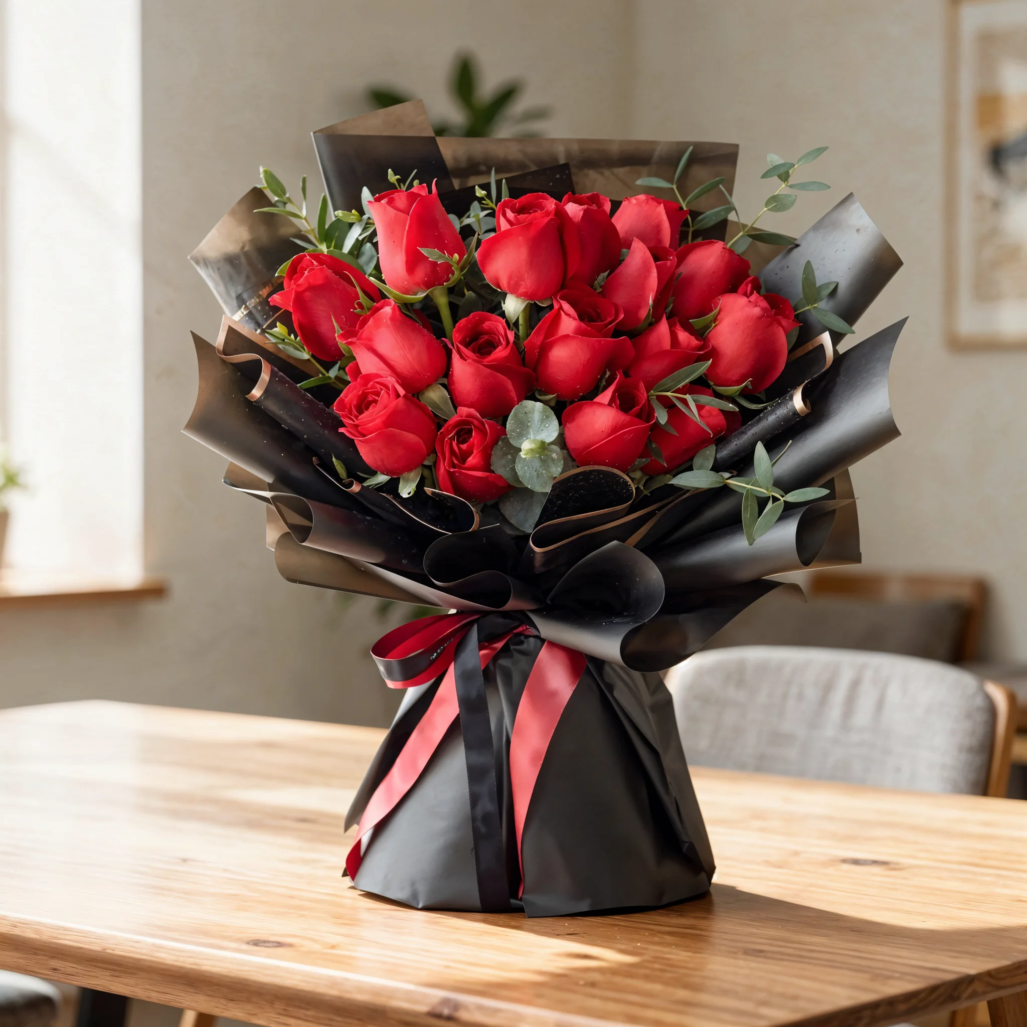 15 red roses bouquet